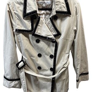 Laundry by Design Women's Cream Trench Coat with belt